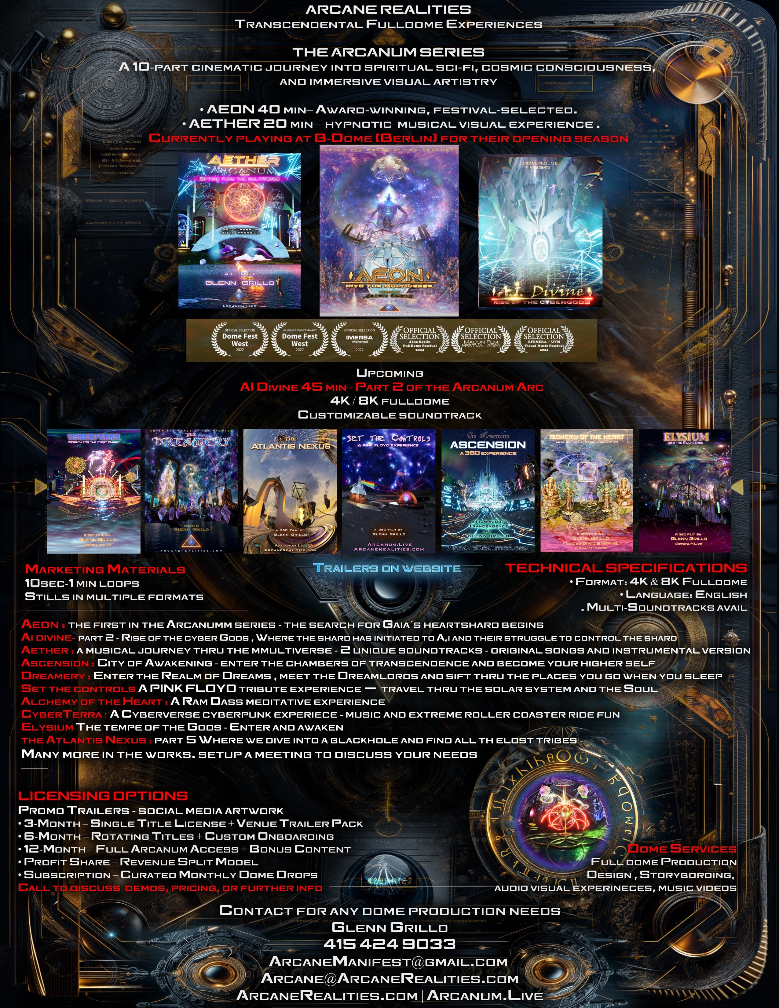 Arcane Realities — Fulldome One Sheet
