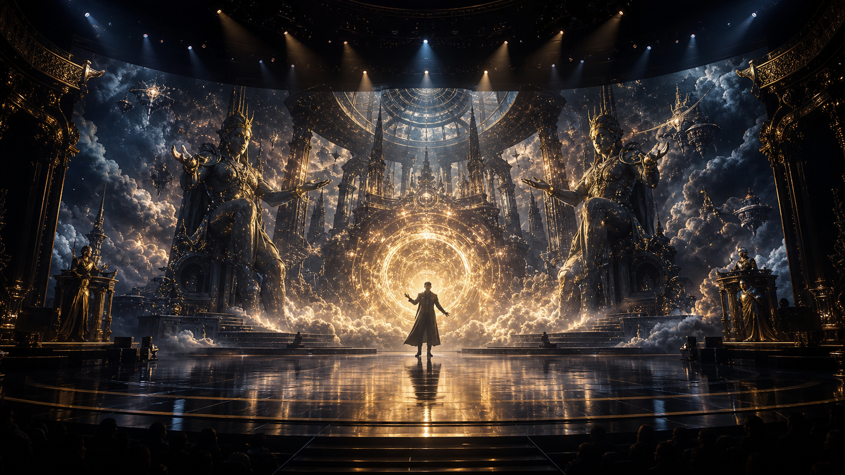 Large scale stage visuals and Unreal Engine environments for live spectacle